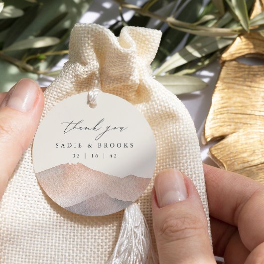 Sierra Dusk | Desert Mountain Wedding Bedankt Bedankjes Labels