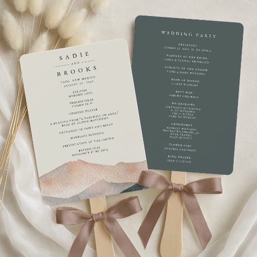 Sierra Dusk | Desert Mountain Wedding Program Handwaaier
