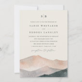 Sierra Dusk | Mountain Sunset Monogram Huwelijk Kaart (Voorkant)