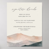 Sierra Dusk Mountain Wedding Signature Drink Sign Poster (Voorkant)