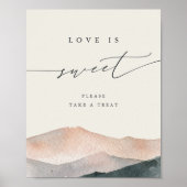 Sierra Dusk Waterverf Mountain Dessert Tafelbord Poster (Voorkant)