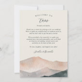 Sierra Dusk Wedding Welcome Letter Itinerary Card (Voorkant)