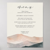 Sierra Dusk | Woestijn Berg Bruiloftsmenu Bord Poster (Voorkant)