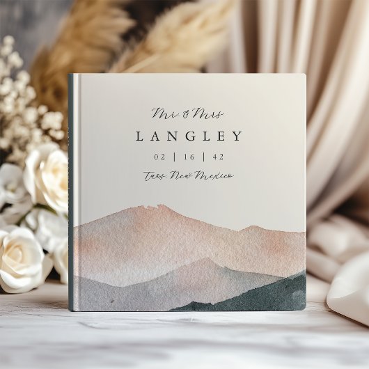 Sierra Dusk | Woestijnberg zonsondergang bruiloft Gastenboek