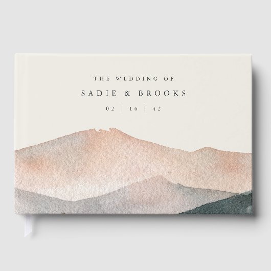 Sierra Dusk | Woestijnberg zonsondergang bruiloft Gastenboek (Voorkant)