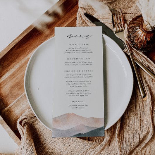 Sierra Dusk | Woestijnberg zonsondergang bruiloft Menu