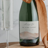 Sierra Dusk | Woestijnberg zonsondergang bruiloft Sparkling Wijnetiket