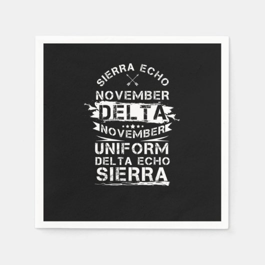 Sierra Echo November Delta November Uniform Delta Servet (Voorkant)