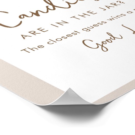 SIERRA Hoeveel Snoepjes in Jar Baby shower spel Poster (Hoek)