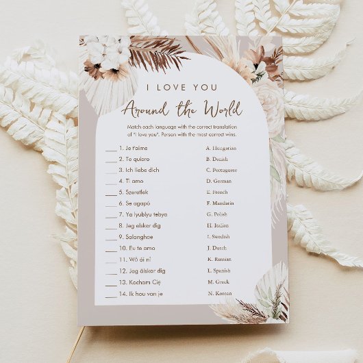 SIERRA I Love You Around the World Bridal Game Kaart
