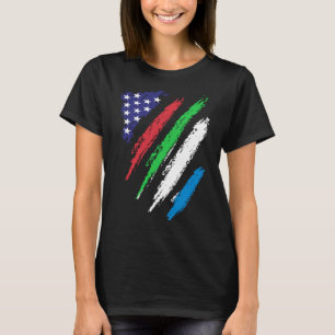 Sierra Leone American Grown Flag USA Patriot Herit T-shirt