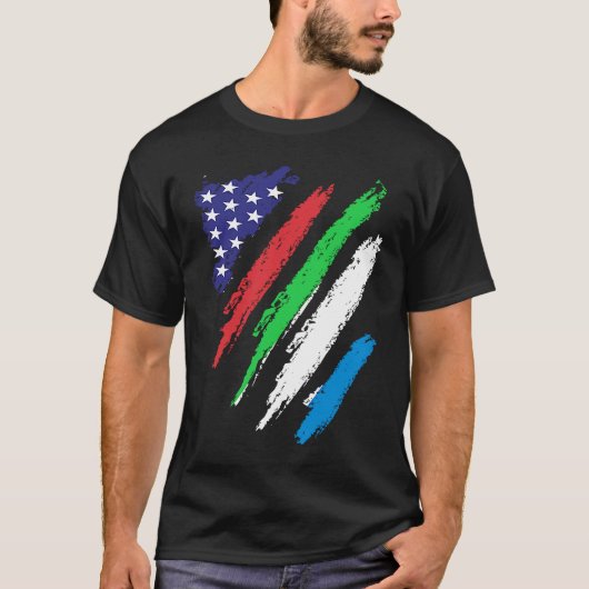 Sierra Leone American Grown Flag USA Patriot Herit T-shirt (Voorkant)