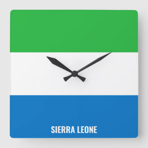 Sierra Leone Flag Dazzling Patriotic Vierkante Klok