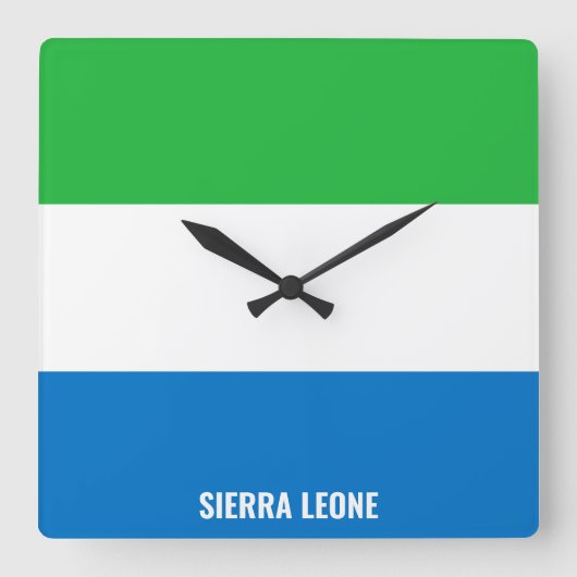 Sierra Leone Flag Dazzling Patriotic Vierkante Klok (Voorkant)