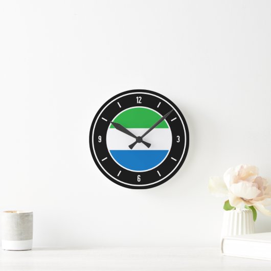 Sierra Leone Flag Elegant Ronde Klok (Huis)