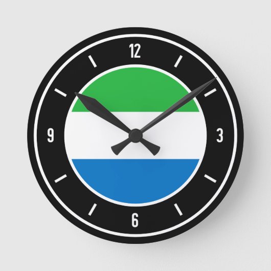 Sierra Leone Flag Elegant Ronde Klok (Voorkant)