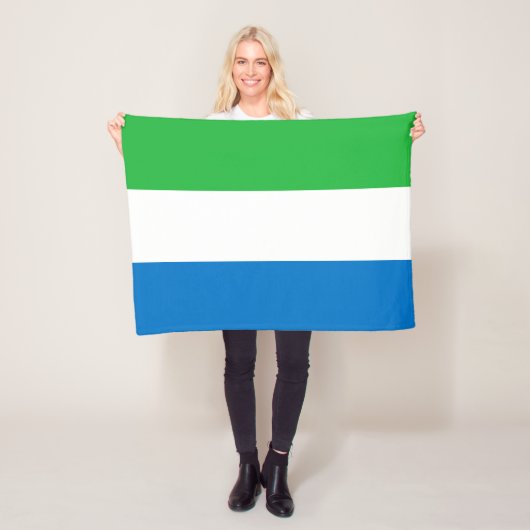 Sierra Leone Flag Fleece Deken (In situ)