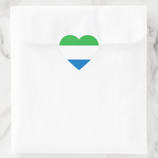 Sierra Leone Flag Hart Sticker (Tas)