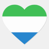 Sierra Leone Flag Hart Sticker (Voorkant)