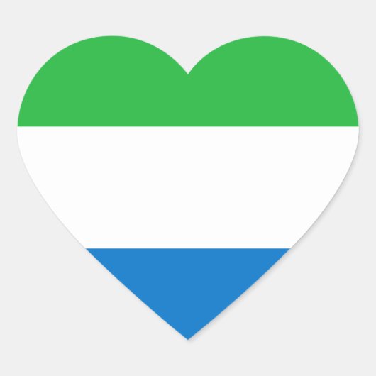 Sierra Leone Flag Hart Sticker (Voorkant)