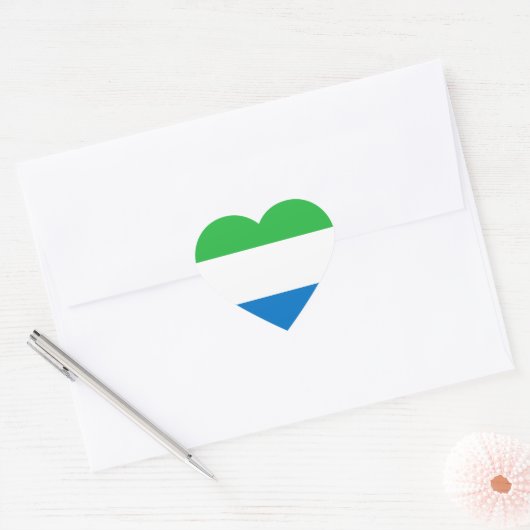 Sierra Leone Flag Hart Sticker (Envelop)