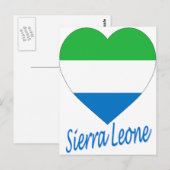 Sierra Leone Flag Heart Briefkaart (Voorkant / Achterkant)