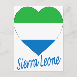 Sierra Leone Flag Heart Briefkaart