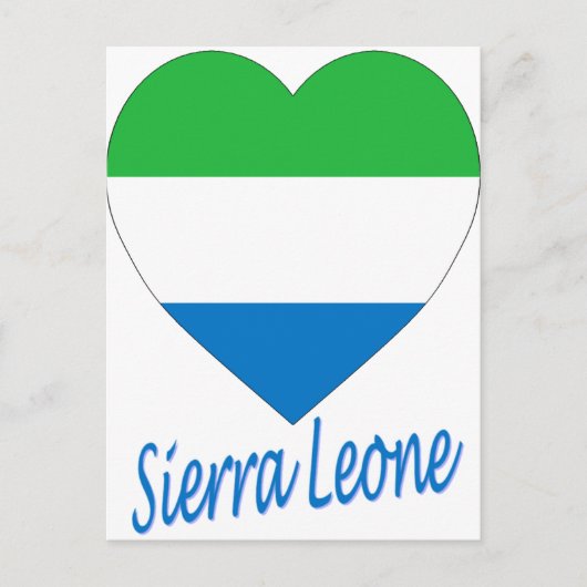 Sierra Leone Flag Heart Briefkaart (Voorkant)