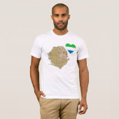Sierra Leone Flag Heart en Map T-Shirt (Voorkant volledig)