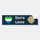 Sierra Leone Flag Heart + Map Bumpersticker (Voorkant)