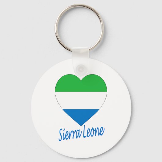 Sierra Leone Flag Heart Sleutelhanger (Voorkant)