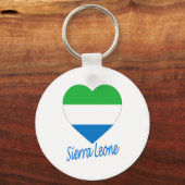 Sierra Leone Flag Heart Sleutelhanger (Voorkant)