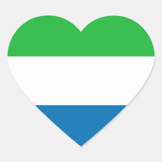 Sierra Leone Flag Heart Sticker (Voorkant)