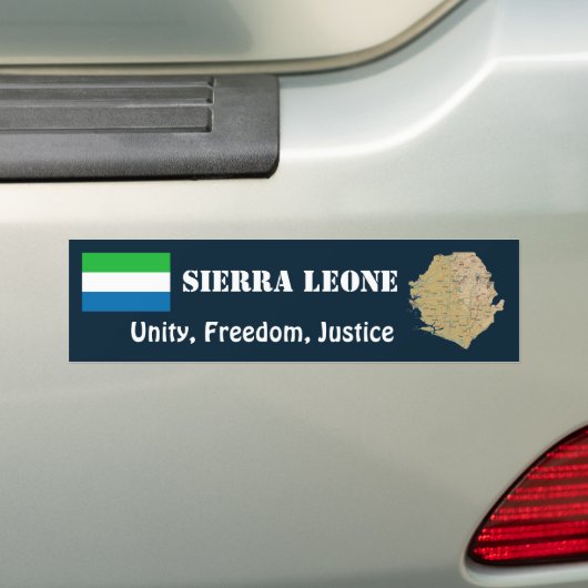 Sierra Leone Flag + Map Bumpersticker (Op auto)