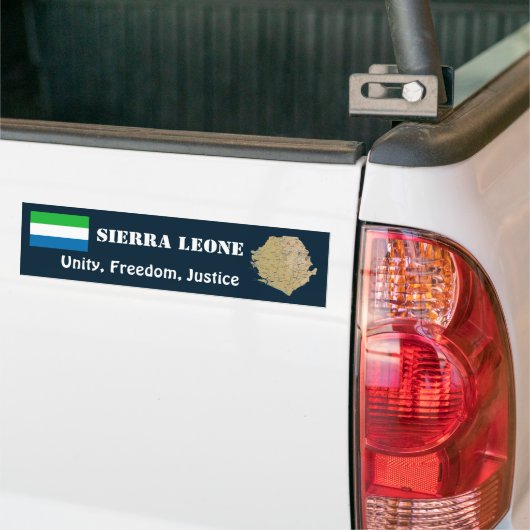 Sierra Leone Flag + Map Bumpersticker (Op Truck)