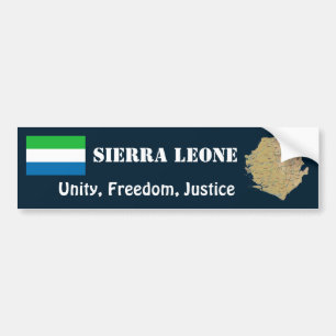 Sierra Leone Flag + Map Bumpersticker