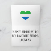 Sierra Leone Flag Patriotic Birthday Kaart (Binnen)