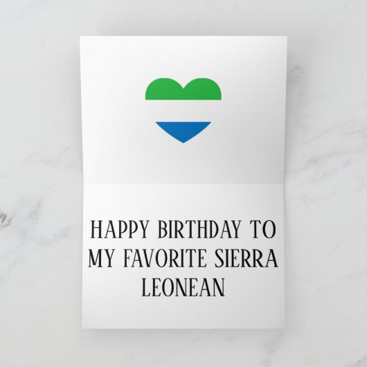 Sierra Leone Flag Patriotic Birthday Kaart (Binnen)