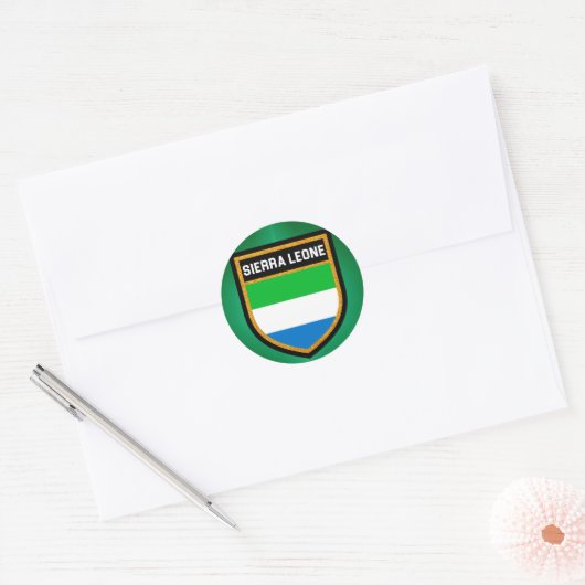 Sierra Leone Flag Ronde Sticker (Envelop)