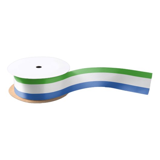 Sierra Leone Flag Satijnen Lint (Spoel)