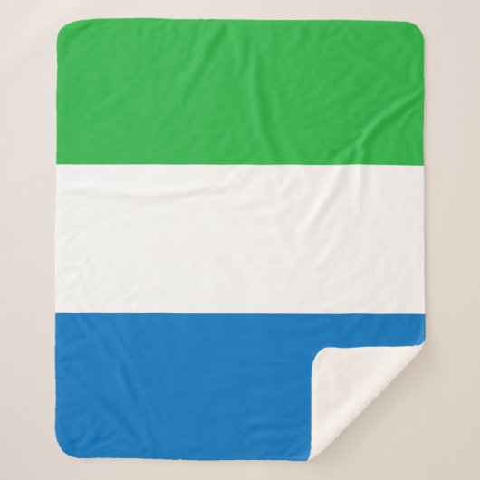 Sierra Leone Flag Sherpa Deken (Voorkant)