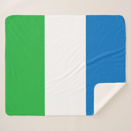 Sierra Leone Flag Sherpa Deken (Voorkant (horizontaal))