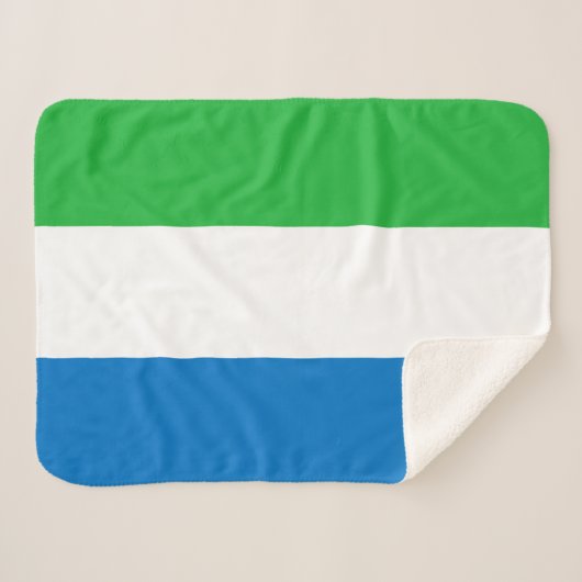 Sierra Leone Flag Sherpa Deken (Voorkant (horizontaal))