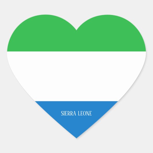 Sierra Leone Flag Splendid Patriotic Hart Sticker (Voorkant)