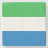 Sierra Leone Flag Stenen Onderzetter (Voorkant)
