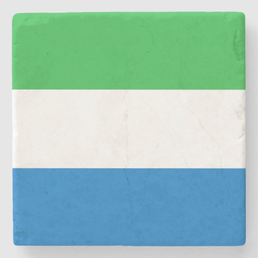 Sierra Leone Flag Stenen Onderzetter (Voorkant)
