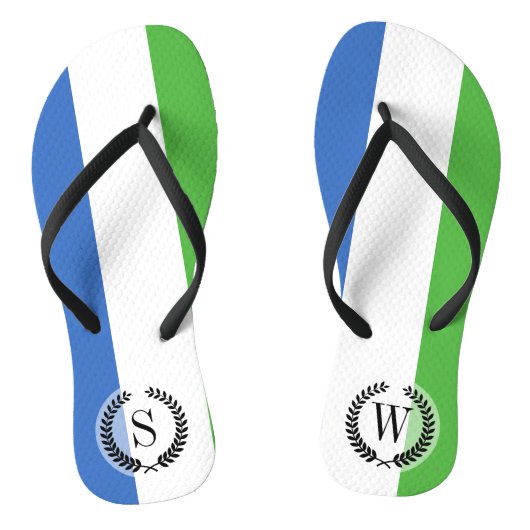 Sierra Leone Flag Teenslippers (Voetbed)