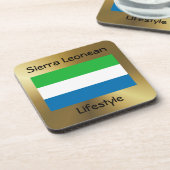 Sierra Leone Flag+Text Onderzetter (Linkerzijde)