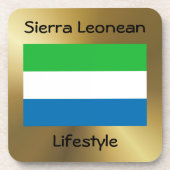 Sierra Leone Flag+Text Onderzetter (Voorkant)