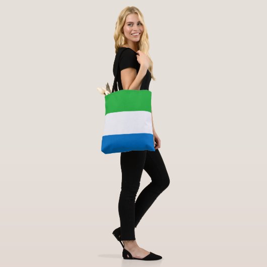 Sierra Leone Flag Tote Bag (Op model)